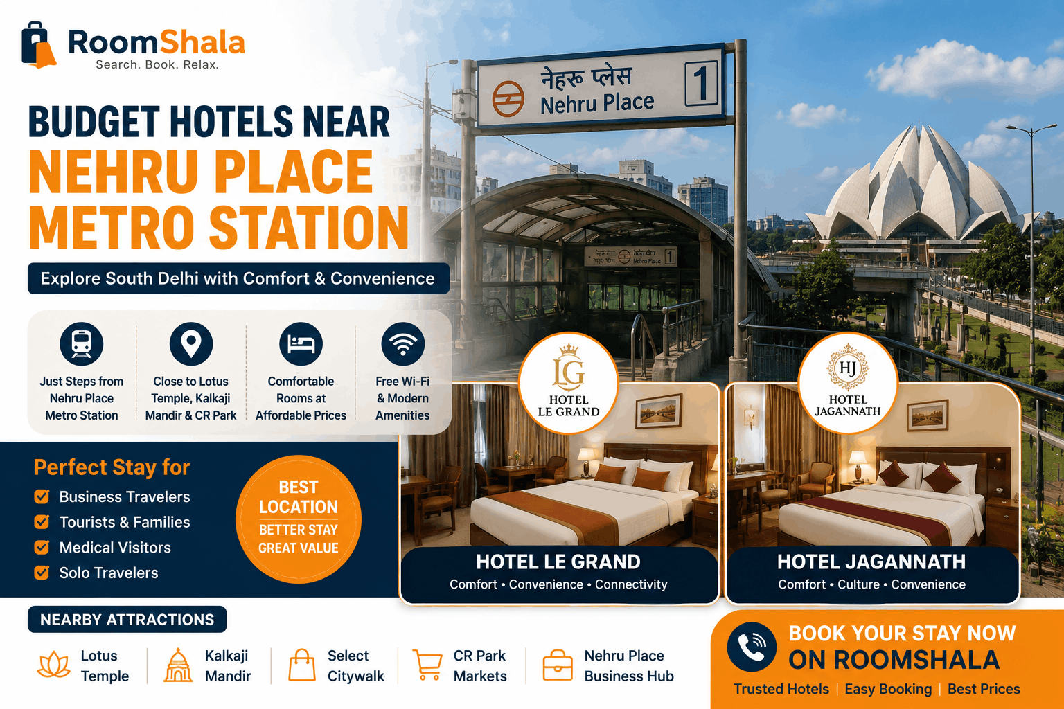 Affordable Hotels in South Delhi Near Nehru Place Metro Station